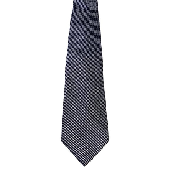 WEATHERPROOF Dark Blue Textured 100% Silk Tie | 57.5" | Men's, Classic, Work - Picture 3 of 7